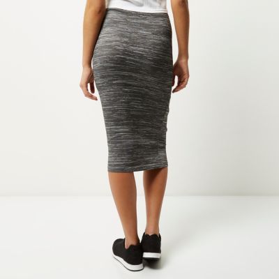 Grey twist knot pencil skirt